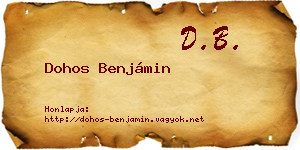 Dohos Benjámin névjegykártya