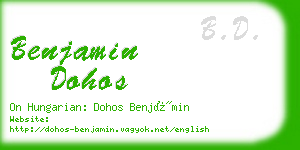 benjamin dohos business card